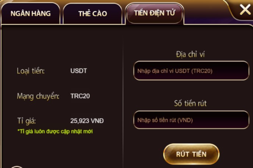 Trang chủ 13 Sử dụng rút tiền qua USDT qua các ví ảo như Binance